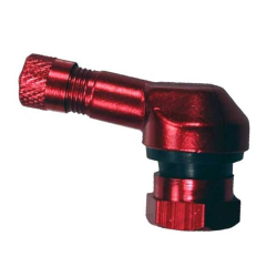 VALVULA MOTO 90º ALUMINIO ROJA 11.3 CURVADA/CODO